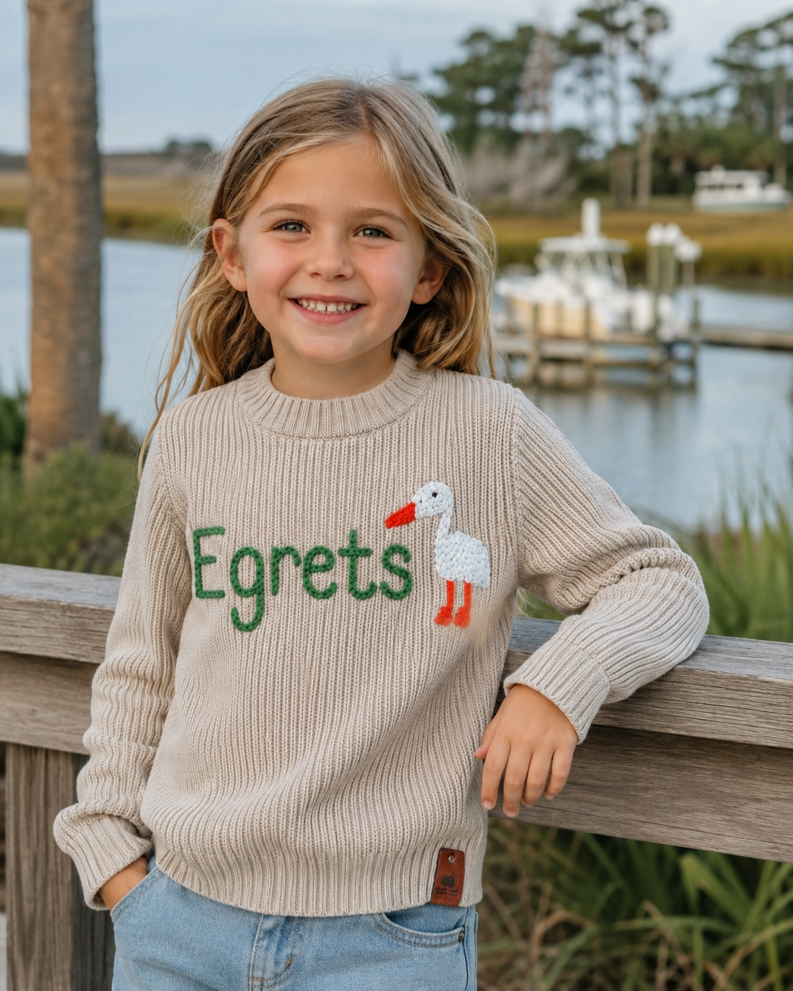 James B. Edwards School – “Egrets” Elementary Font Mascot Sweater