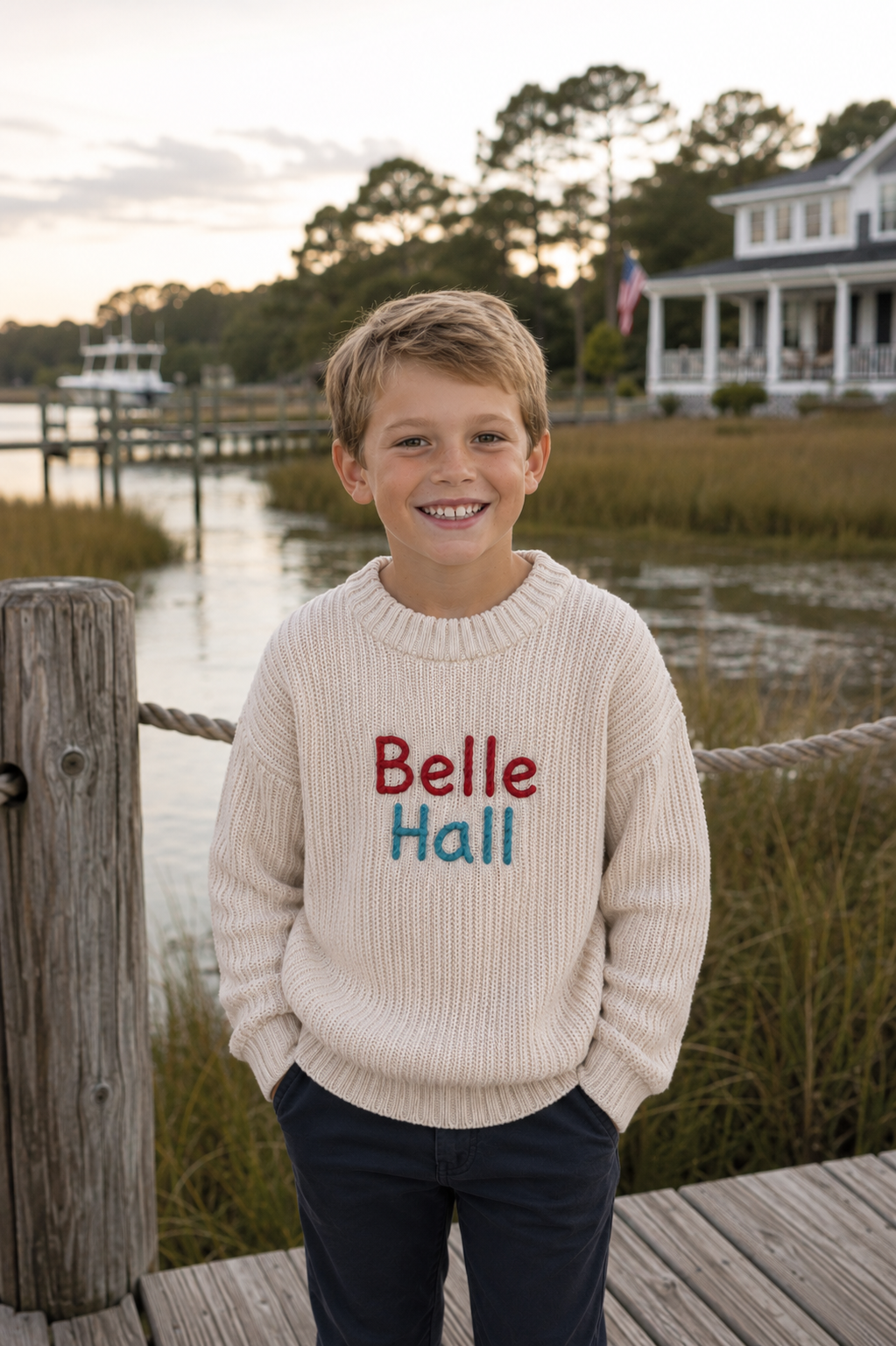 Belle Hall Elementary Cable Knit Sweater 💙🎈