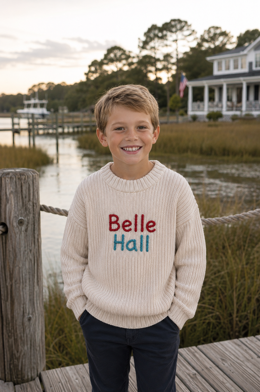 Belle Hall Elementary Cable Knit Sweater 💙🎈