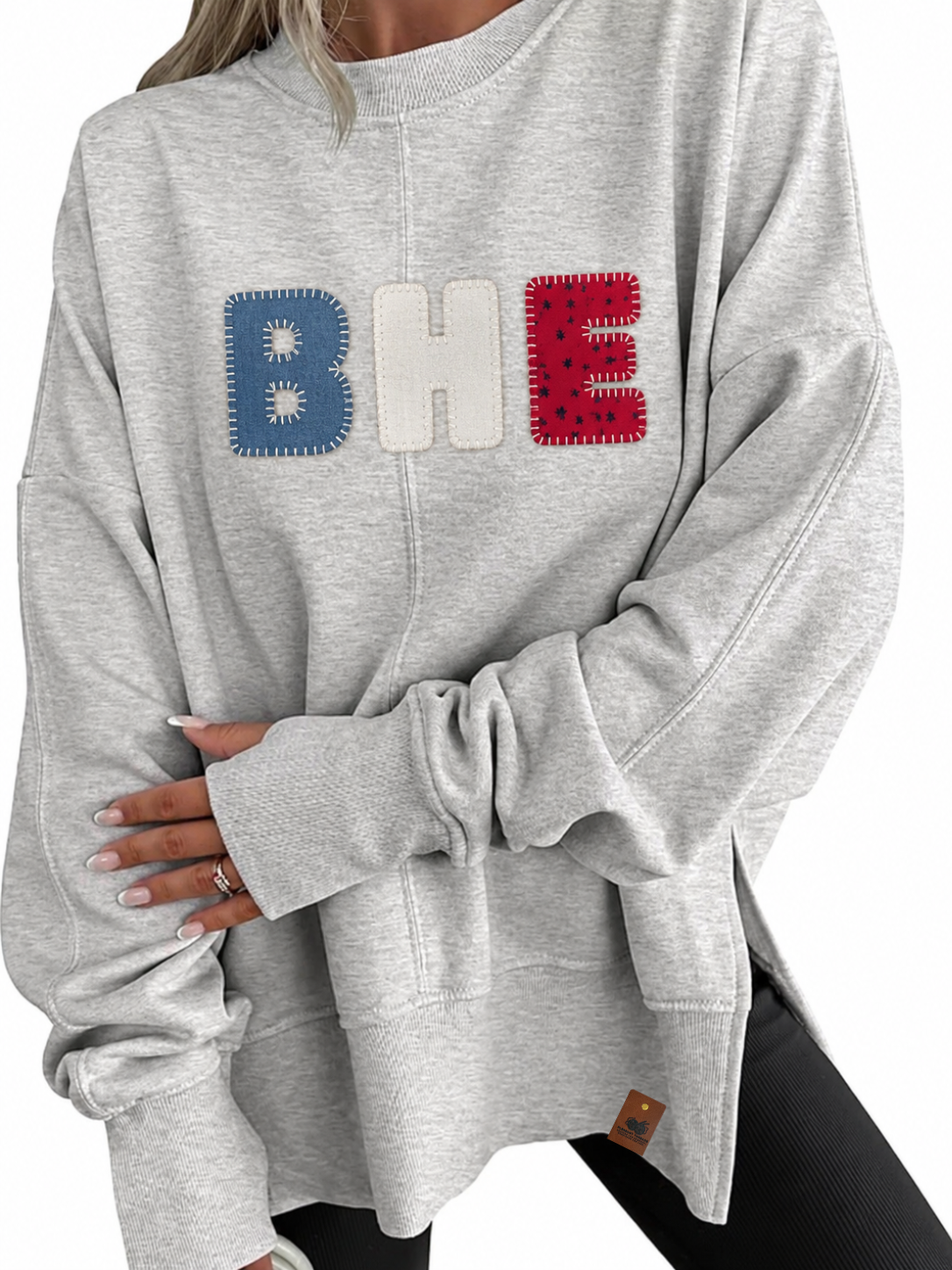 Belle Hall Elementary Heritage Blanket Stitch Oversized Sweatshirt