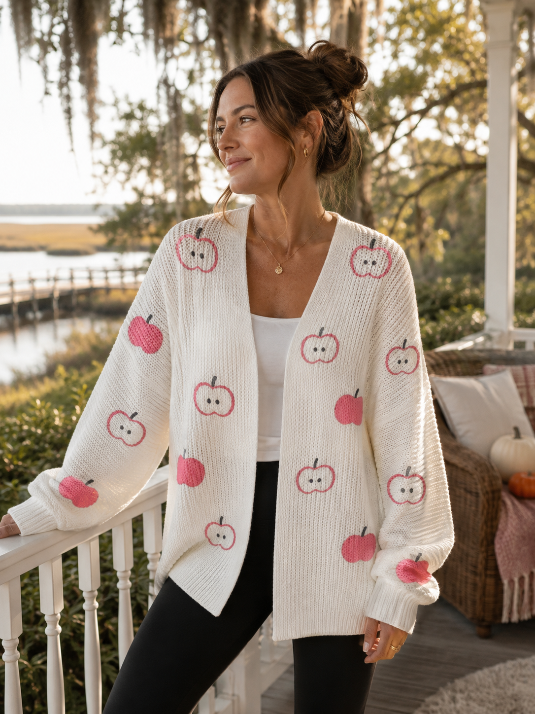 Teacher Apple Open-Front Cardigan Sweater 🍎