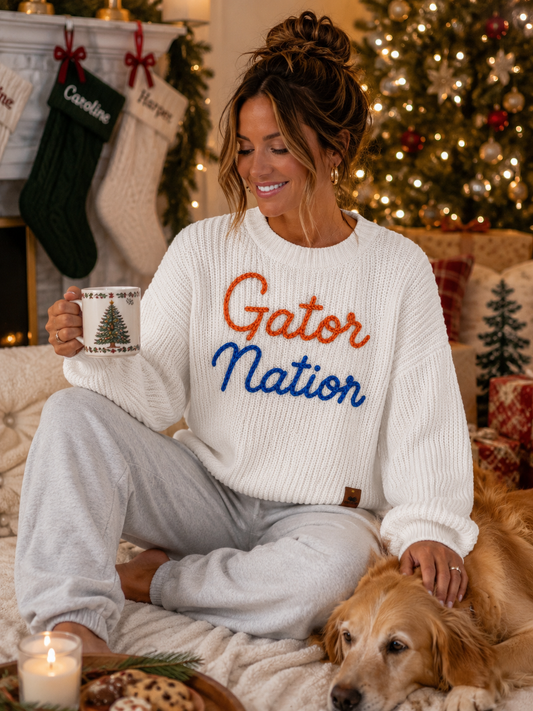 Gator Nation Signature Chain Stitch Cropped Sweater